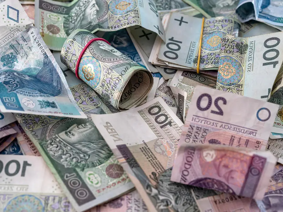 opłata prolongacyjna – sterta polskich pieniędzy